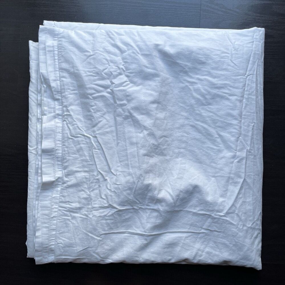 Boll And Branch Full/Queen Signature Hemmed Duvet Cover White Organic Cotton